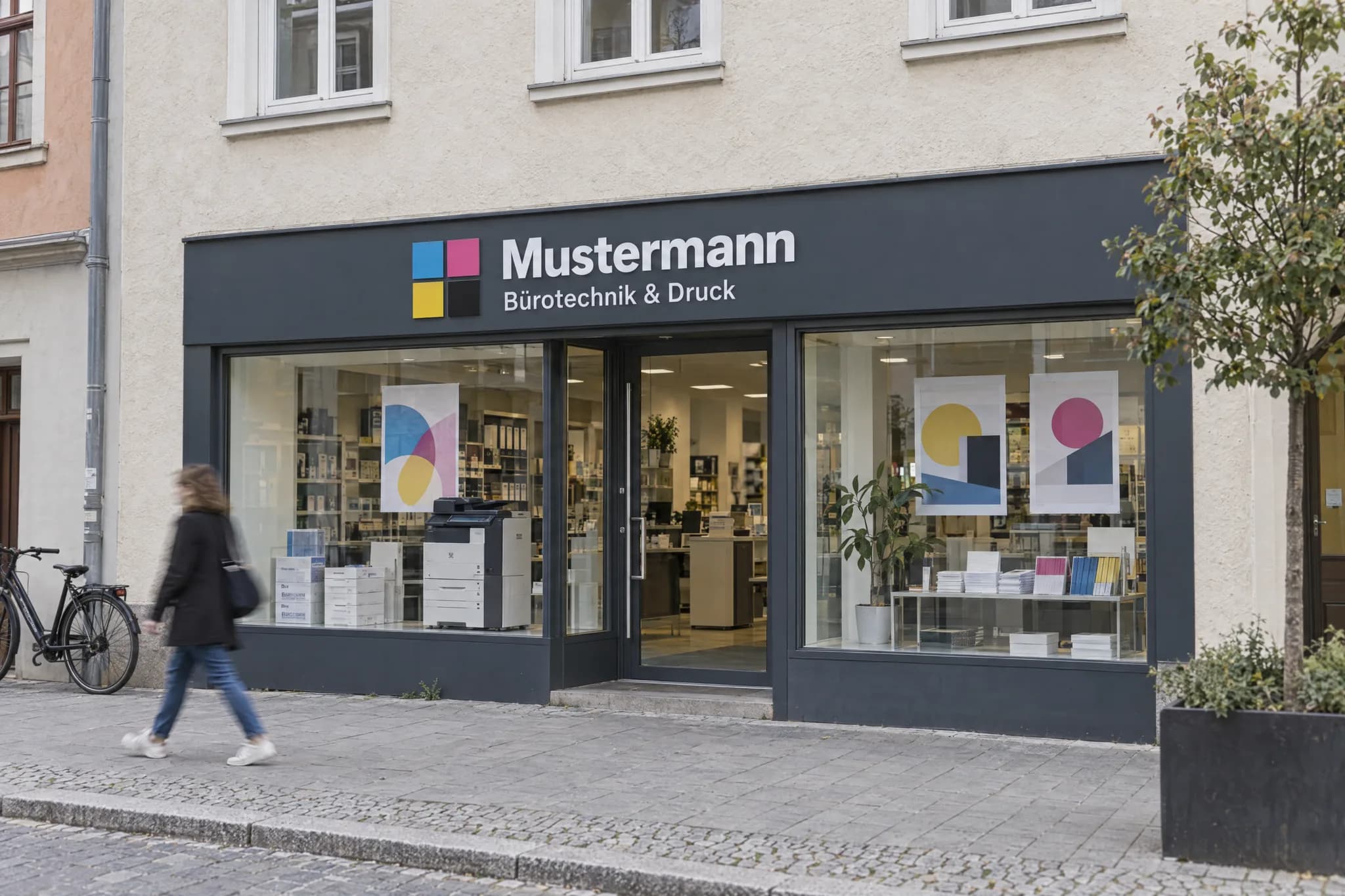 Ladenlokal von außen mit großem Schaufenster